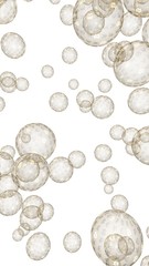 Ethereum economic financial bubble. Cryptocurrency 3D illustration. Business concept. Golden bubbles on a white background