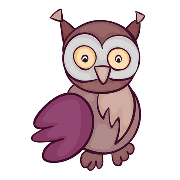 Cute owl cartoon. Template for style design.