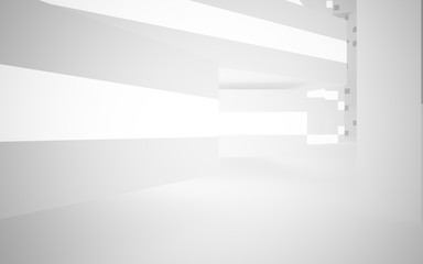White Abstract architectural background whith gray lines . 3D illustration and rendering