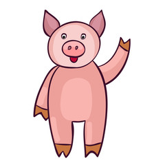 Cute pig cartoon. Template for style design.