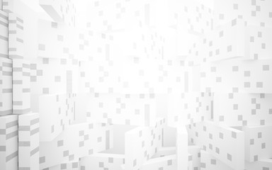 White Abstract architectural background whith gray lines . 3D illustration and rendering