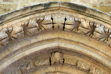 The antique bas-reliefs. Floral ornament. Bedesten (former Church of St. Nicholas). Nicosia. The Turkish Republic Of Northern Cyprus.