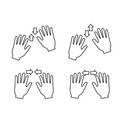 Fototapeta premium Pixel hand gesture. Computer nonverbal communication web symbols, movement or position to show direction