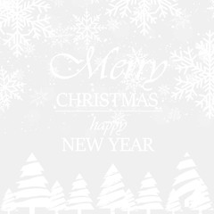 Fototapeta na wymiar Merry Christmas and Happy New Year Greeting Card With White Snowflakes. 2019 .Vector