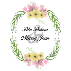 Floral Wedding Invitation in vector