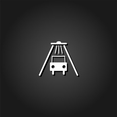 Car wash icon flat. Simple White pictogram on black background with shadow. Vector illustration symbol