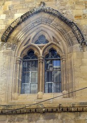 Fototapeta premium The antique bas-reliefs. Floral ornament. Bedesten (former Church of St. Nicholas). Nicosia. The Turkish Republic Of Northern Cyprus.