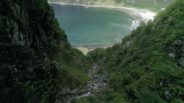 Aerial Shot of Lake, Mountain and Valley, Norway Hoddevik
