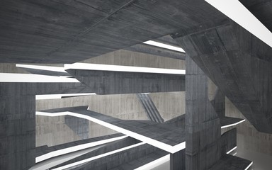 Fototapeta premium Empty dark abstract concrete room interior. Architectural background. 3D illustration and rendering