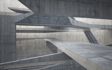 Empty dark abstract concrete room interior. Architectural background. 3D illustration and rendering