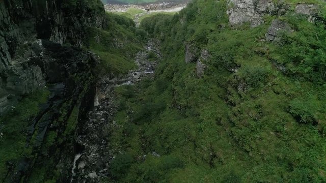Birds-eye View of Hoddevik Mountain and Lake