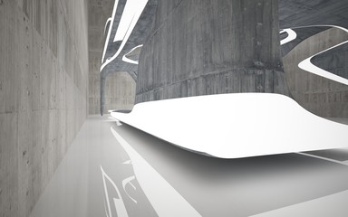 Empty dark abstract concrete smooth interior . Architectural background. 3D illustration and rendering