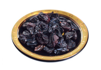 Dried black Berberis. Isolated on white background