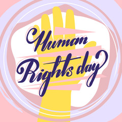 Beautiful vector hand drawn poster abstract for Human Rights Day Card with nice and creative design illustration
