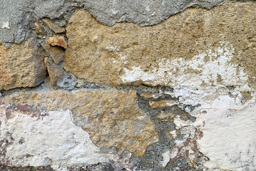 Closeup view of a stone wall (texture)