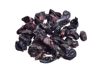 Dried black Berberis. Isolated on white background