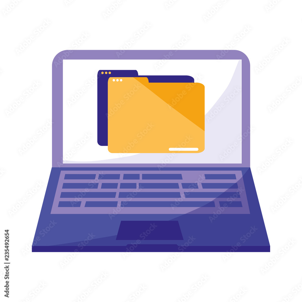 Poster laptop computer with folder