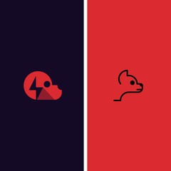 Dog Outline Set Idea Abstract Creative Animal Pet Cute Illustration Icon Logo Design Template Element Vector