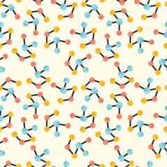 Simplified molecule seamless pattern composition.