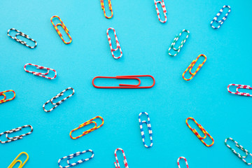 paper clip on color background.