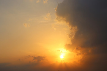image of sunset sky with clouds.