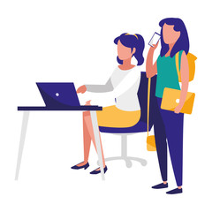 Fototapeta premium young women working in the office
