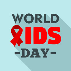 International aids day logo set. Flat set of international aids day vector logo for web design