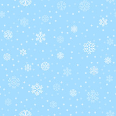 Naklejka na ściany i meble vector winter snow light seamless pattern
