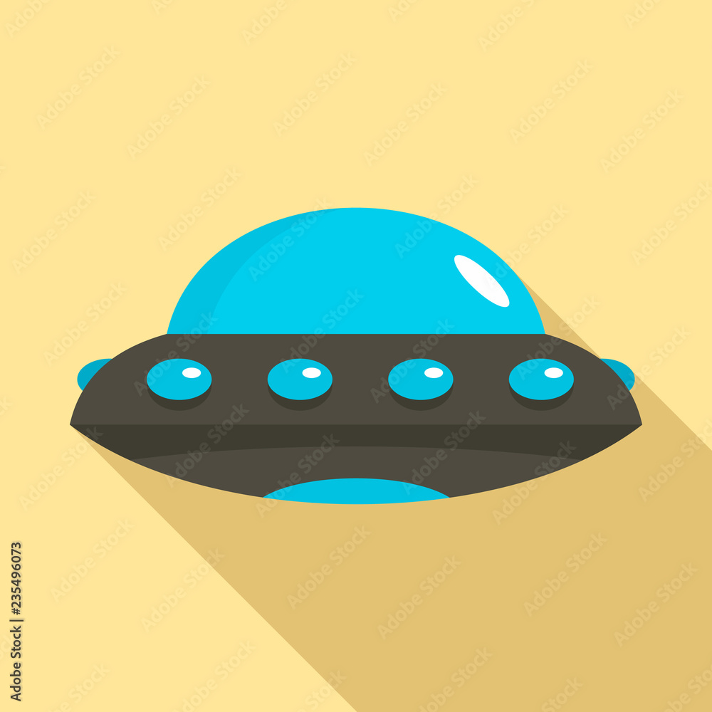 Poster alien spaceship icon. flat illustration of alien spaceship vector icon for web design