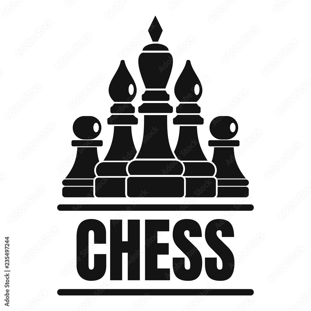Poster chess game logo. simple illustration of chess game vector logo for web design isolated on white back