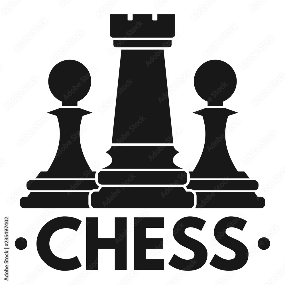 Poster chess play logo. simple illustration of chess play vector logo for web design isolated on white back