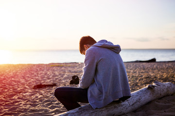 Sad Young Man outdoor