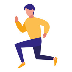 young man practicing exercice