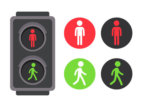 Pedestrian traffic light icons
