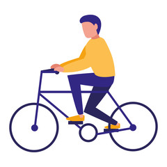 young man in bicycle character