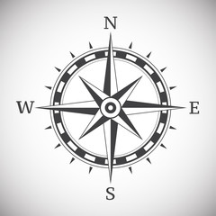 Ancient compass vintage on white background illustration