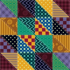 Fototapeta premium patchwork background with different patterns