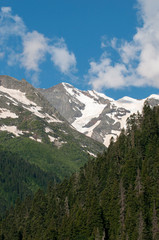 Fototapeta na wymiar The beautiful landscape of the Caucasus Mountains Dombai