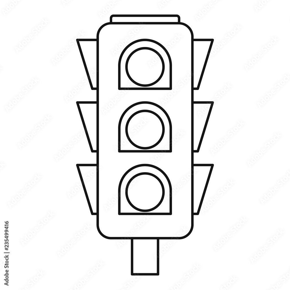 Poster road cross traffic lights icon. outline road cross traffic lights vector icon for web design isolate