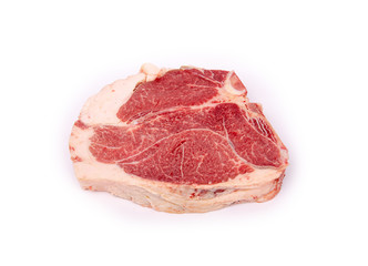 Piece of fresh raw horse meat isolated on white background
