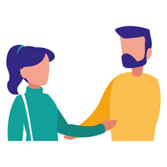 young couple modeling characters