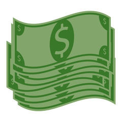 Money dollars icon. Vector illustration of dollars banknotes.