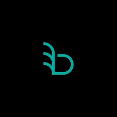 Letter B Outline Minimalist Abstract Creative Icon Logo Design Template Element Vector