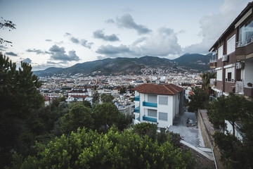 Fototapeta na wymiar Cityscape of Alanya city in Turkey under the mountains