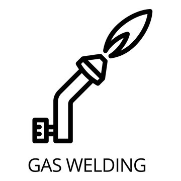 Gas welding icon. Outline gas welding vector icon for web design isolated on white background