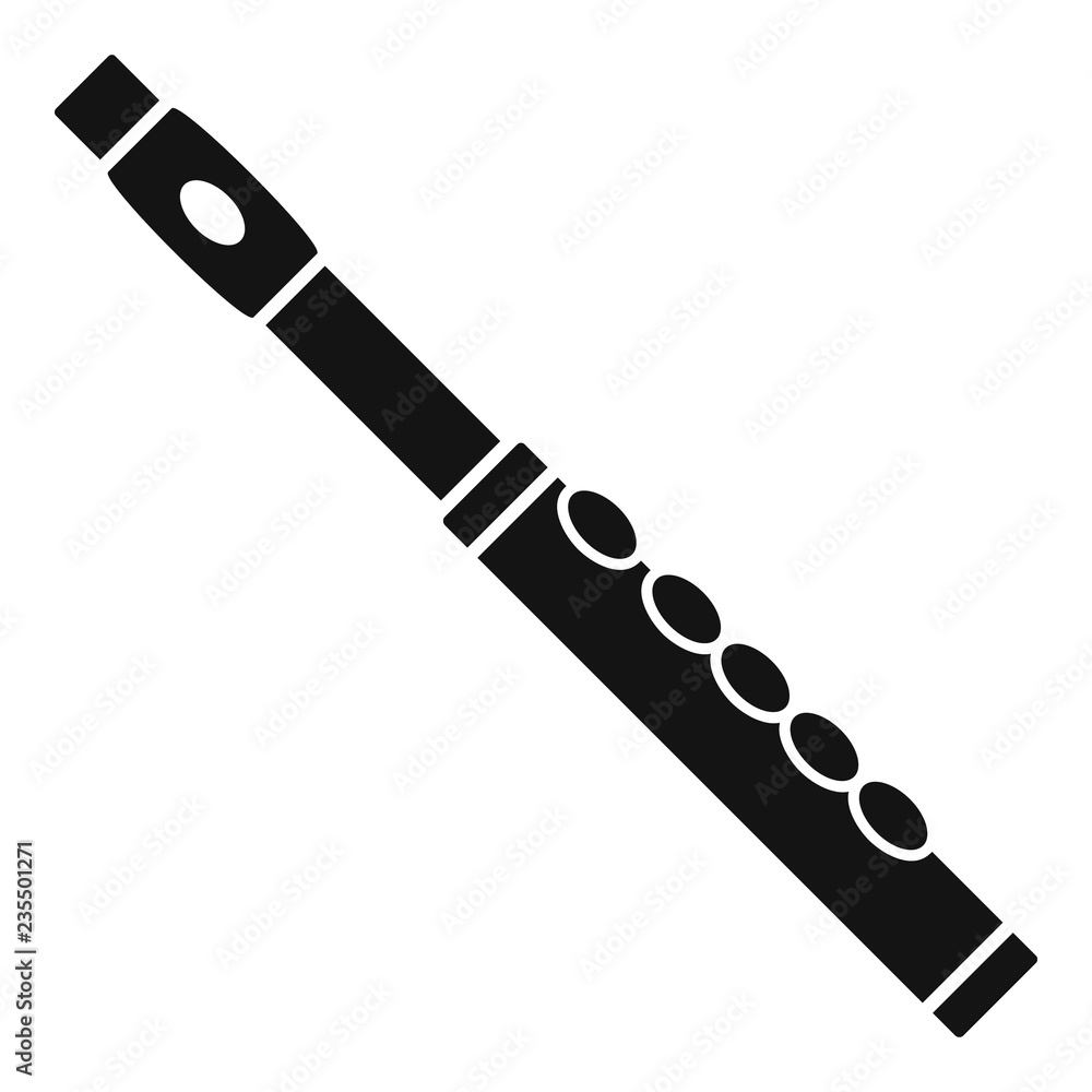 Poster flute icon. simple illustration of flute vector icon for web design isolated on white background