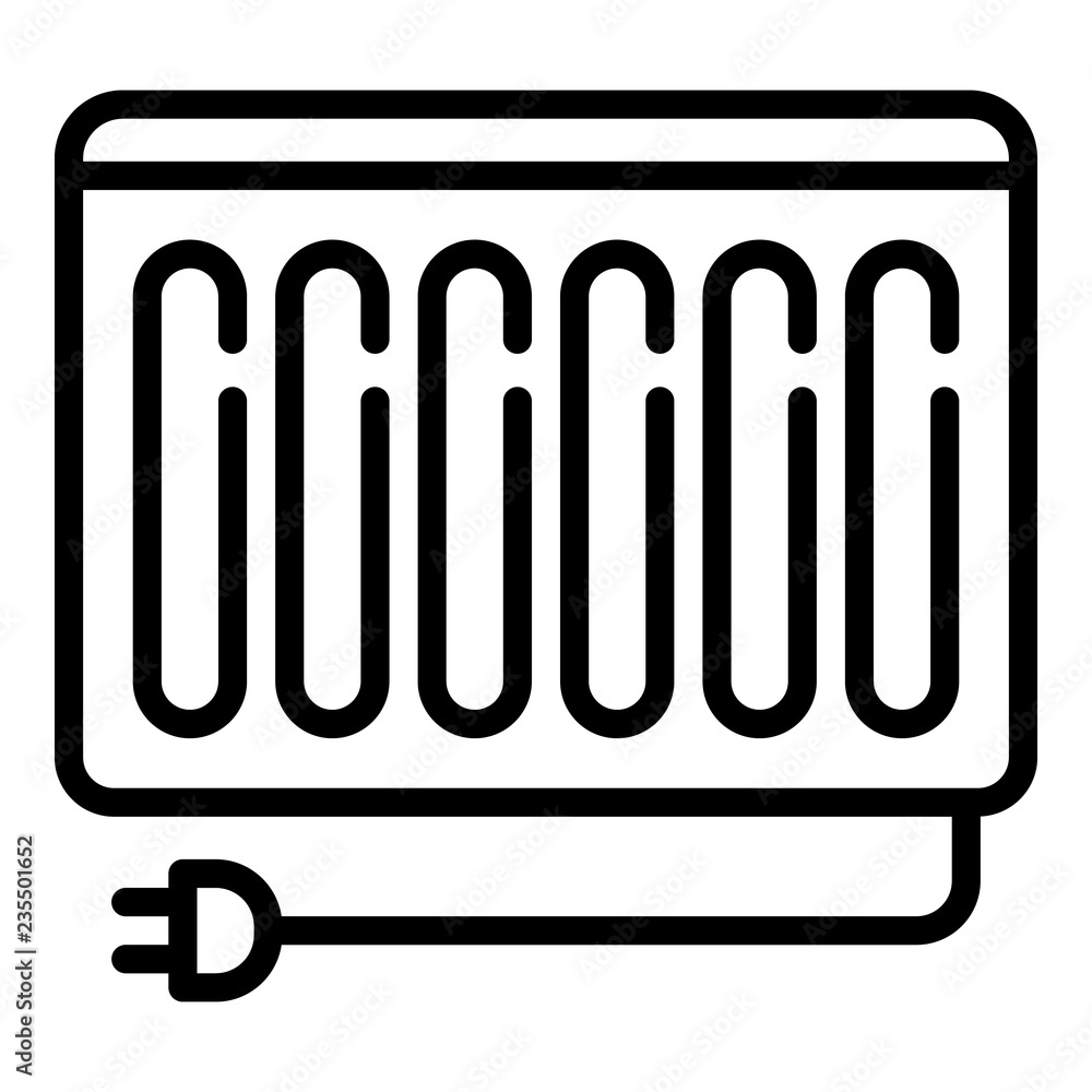 Poster heater radiator plug icon. outline heater radiator plug vector icon for web design isolated on white