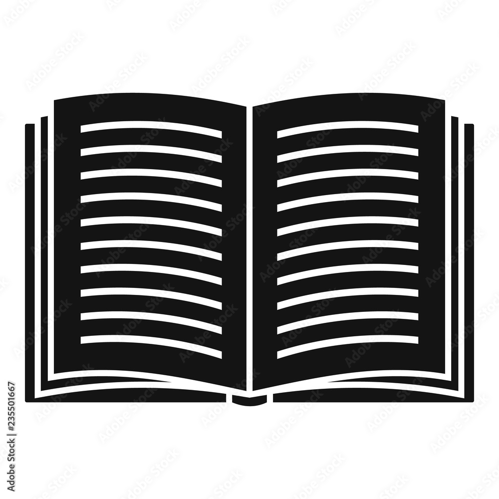 Poster open book icon. simple illustration of open book vector icon for web design isolated on white backgr