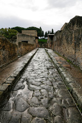 Fototapeta na wymiar Ancient Street in Herculaneum, Italy