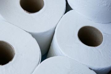 Rolls of toilet paper. Disaster management concept image. 